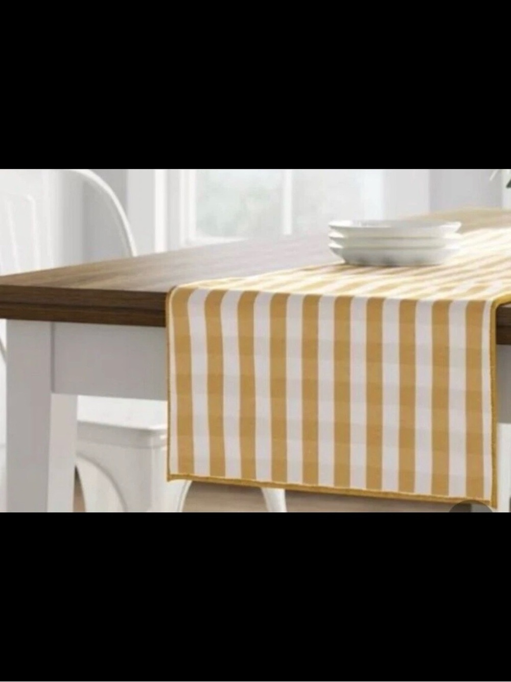 Threshold 108”x14” Cotton Gingham Check Extended Length Table Runner in Yellow